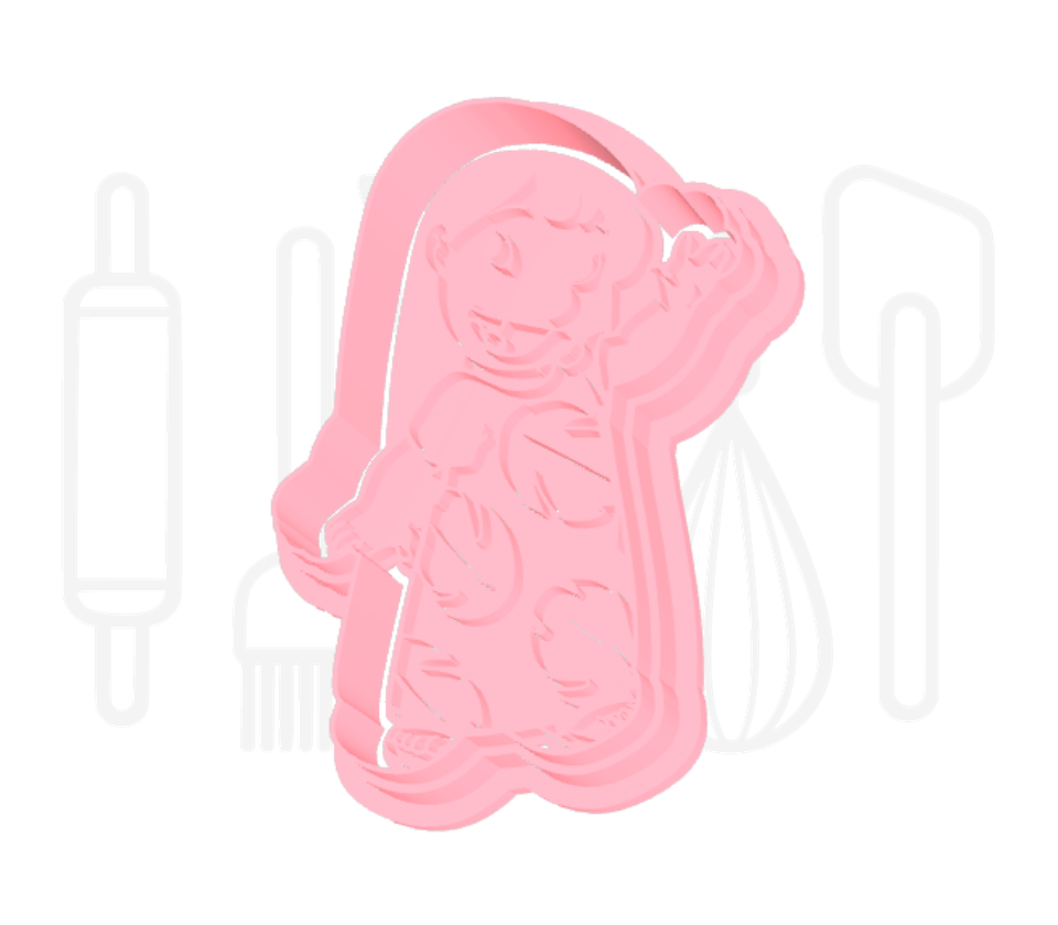 Monstertje vriendin uitsteker + stempel - 3D-geprint