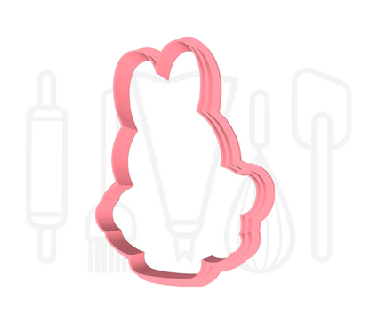 Konijntje met beer uitsteker + stempel - 3D-geprint