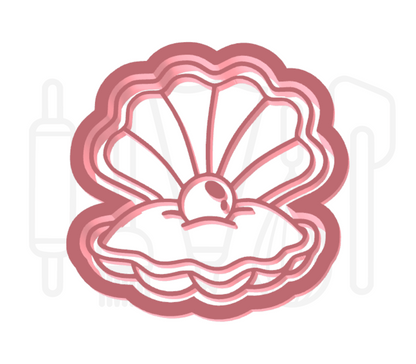 Oester met parel uitsteker + stempel - 3D-geprint