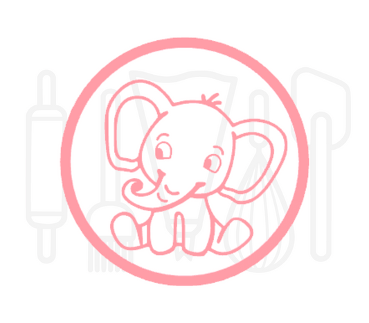 Fondant stempel Zittend Olifant - 3D Geprint