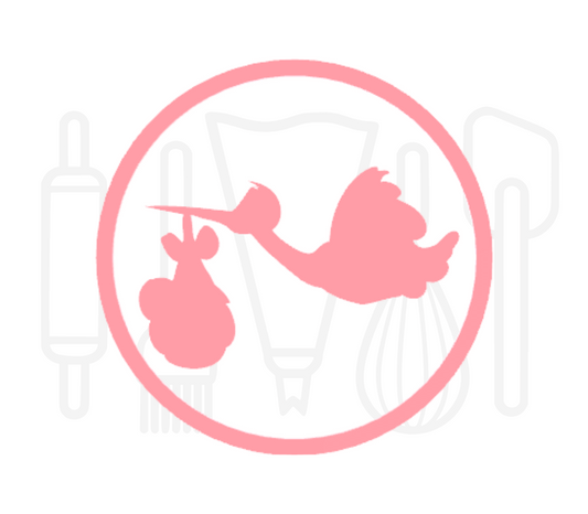 Fondant stempel Ooievaar met baby - 3D Geprint