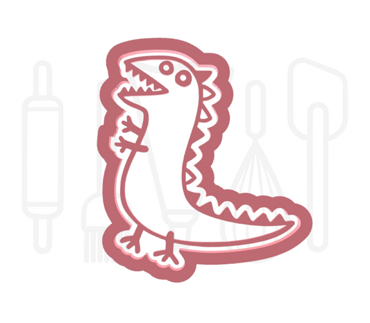 Tekenfilm dino uitsteker + stempel - 3D-geprint