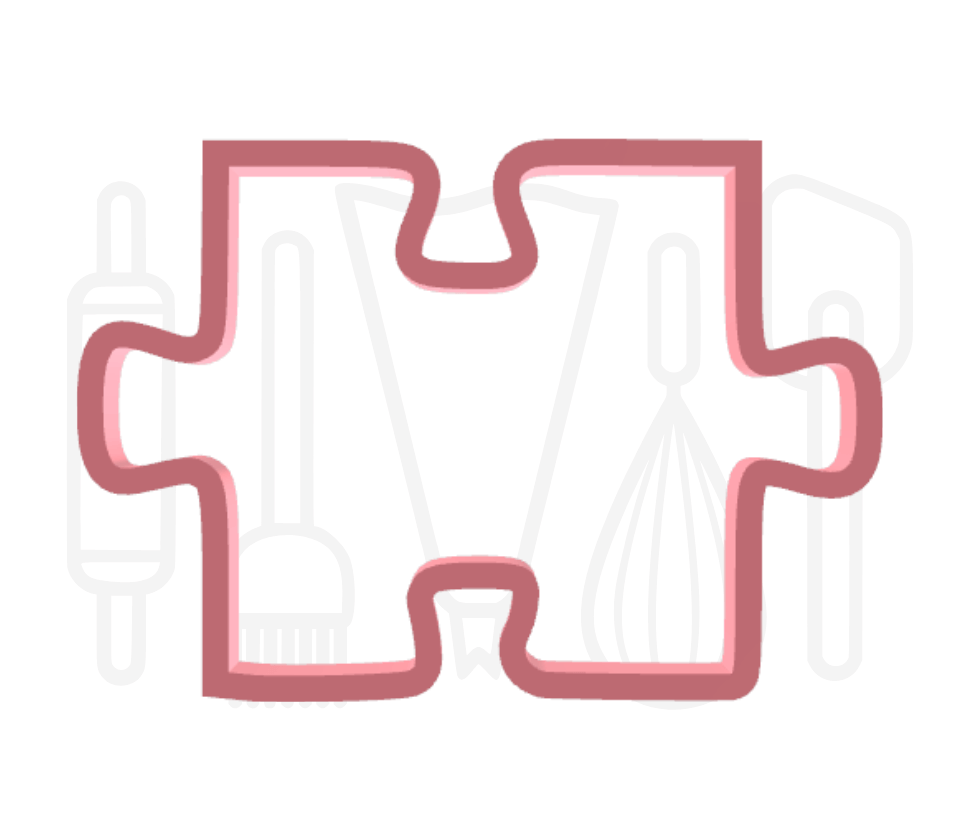 Puzzelstuk midden - 3D-geprint