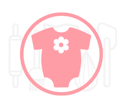 Fondant stempel Romper met bloem - 3D Geprint