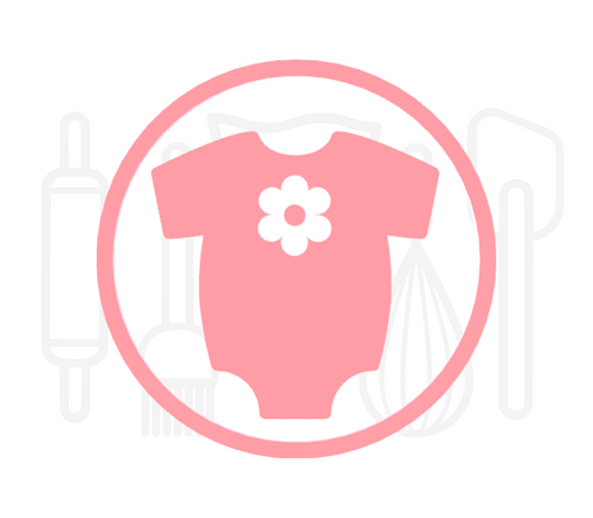 Fondant stempel Romper met bloem - 3D Geprint