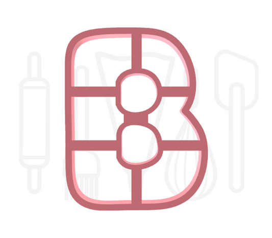 Letter B uitsteker - rond - 3D geprint