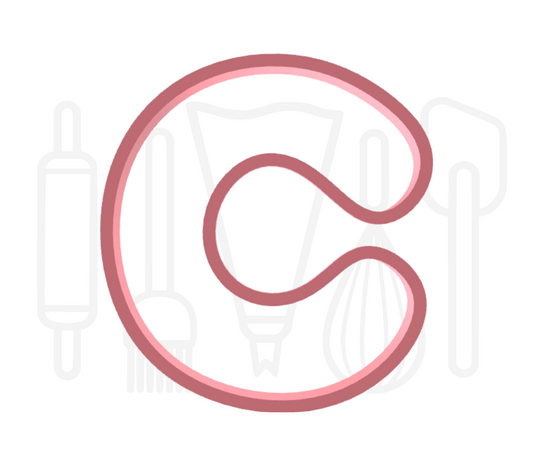 Letter C uitsteker - rond - 3D geprint