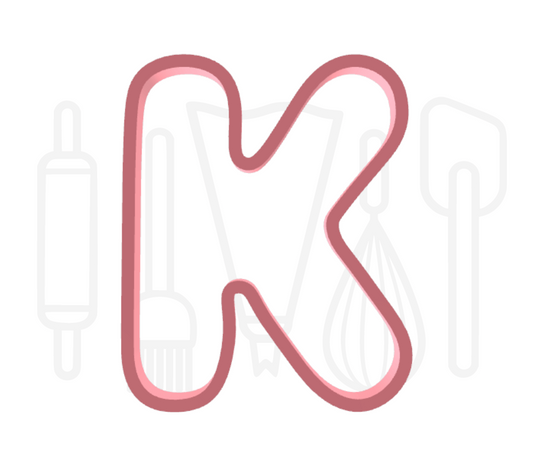 Letter K uitsteker - rond - 3D geprint