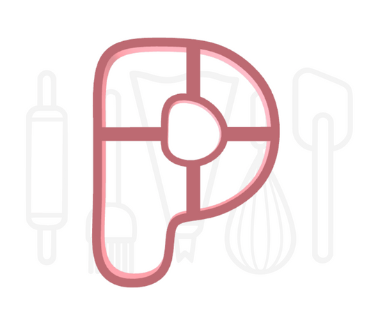 Letter P uitsteker - rond - 3D geprint