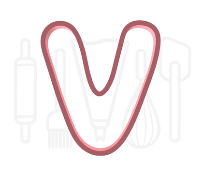 Letter V uitsteker - rond - 3D geprint