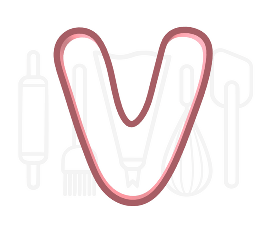 Letter V uitsteker - rond - 3D geprint