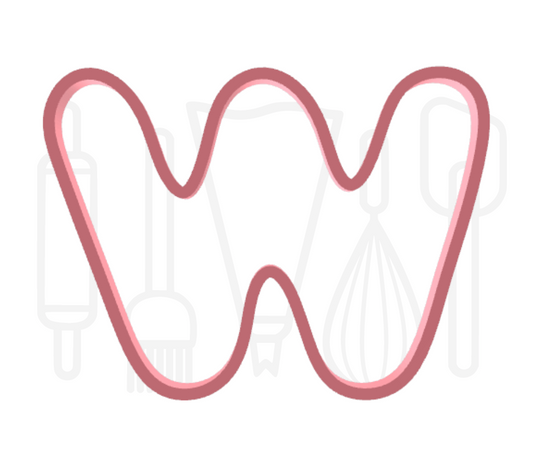 Letter W uitsteker - rond - 3D geprint