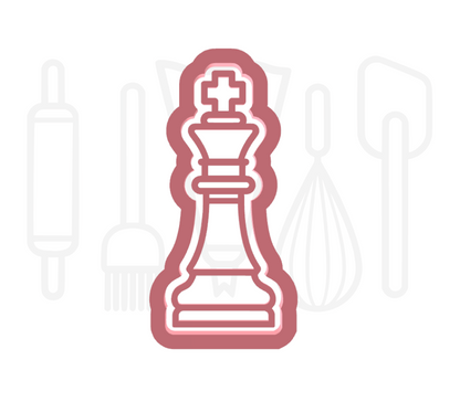 Schaak koning uitsteker + stempel - 3D-geprint