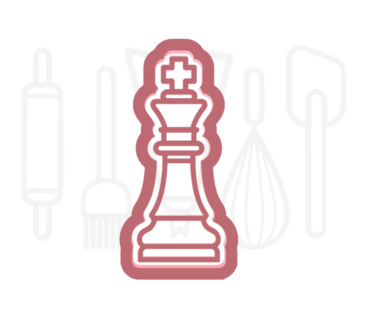 Schaak koning uitsteker + stempel - 3D-geprint