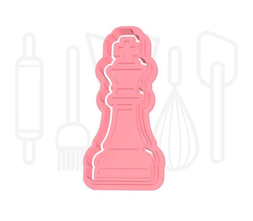 Schaak koning uitsteker + stempel - 3D-geprint
