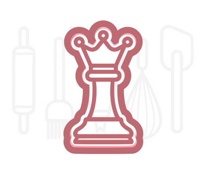 Schaak koningin uitsteker + stempel - 3D-geprint
