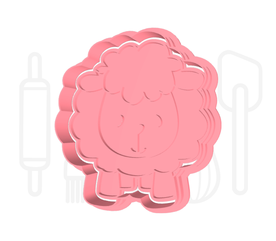 Schaap uitsteker + stempel - 3D geprint