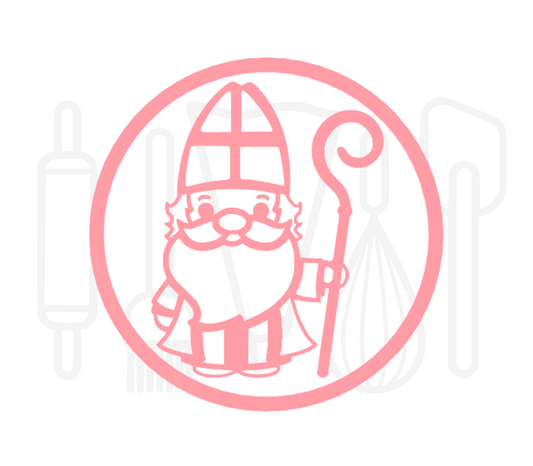 Fondant stempel Sinterklaas met staf - 3D Geprint