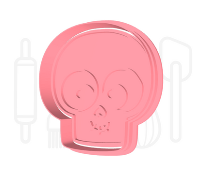 Skelet hoofd 2 uitsteker + stempel - 3D-geprint