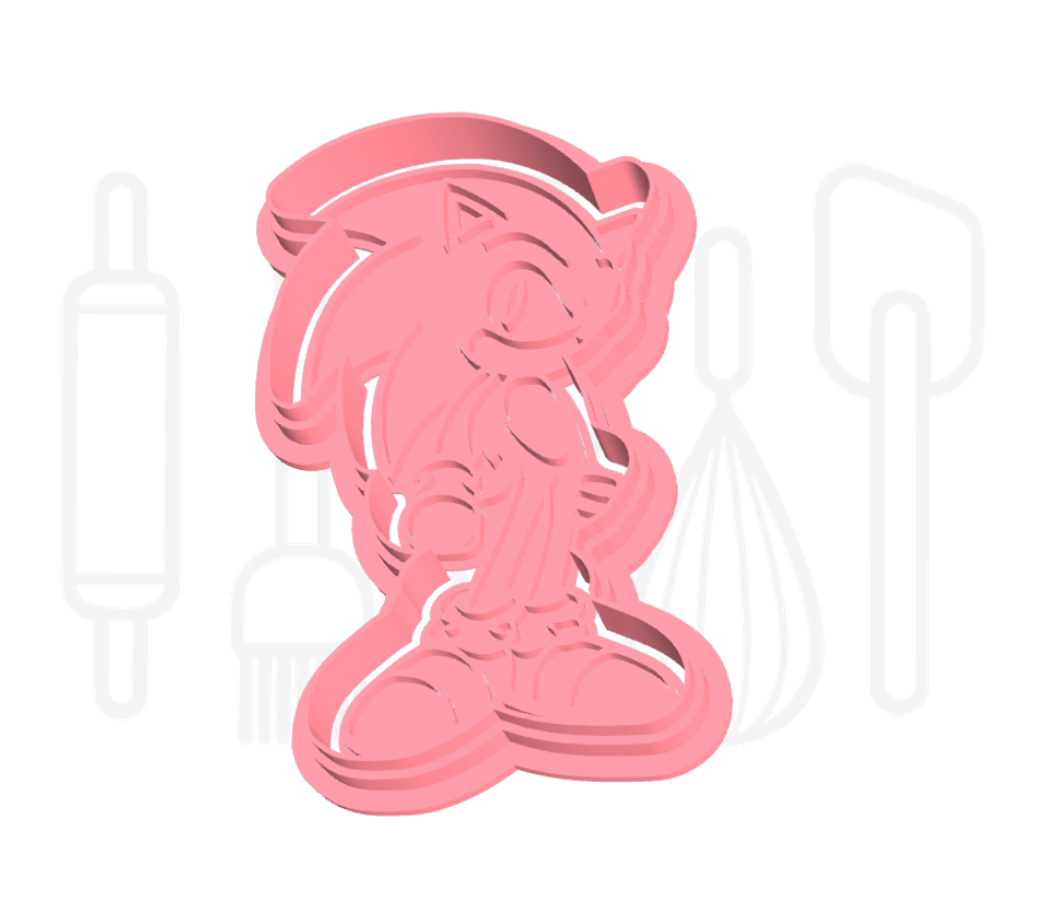 Blauwe egel - uitsteker + stempel - 3D-geprint