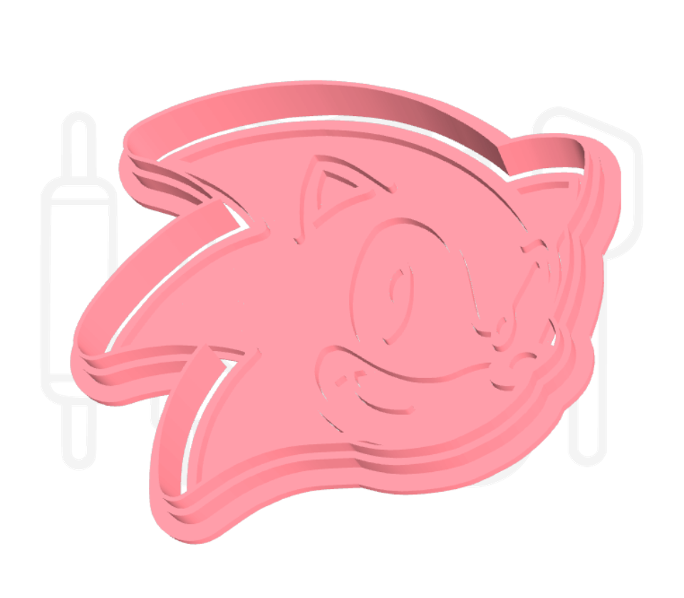 Blauwe egel hoofd - uitsteker + stempel - 3D-geprint