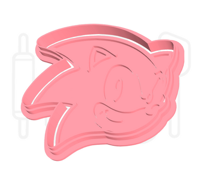 Blauwe egel hoofd - uitsteker + stempel - 3D-geprint