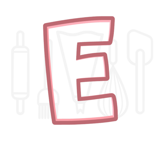 Letter E uitsteker - Speels - 3D geprint