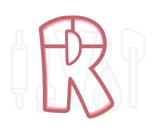 Letter R uitsteker - Speels - 3D geprint