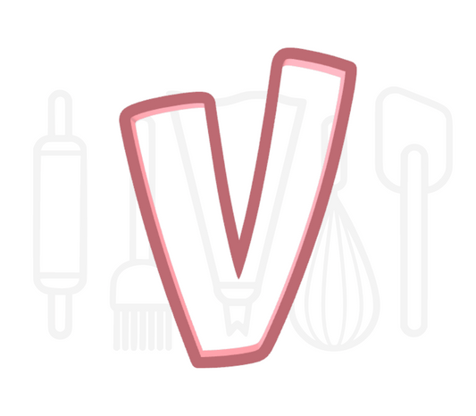 Letter V uitsteker - Speels - 3D geprint