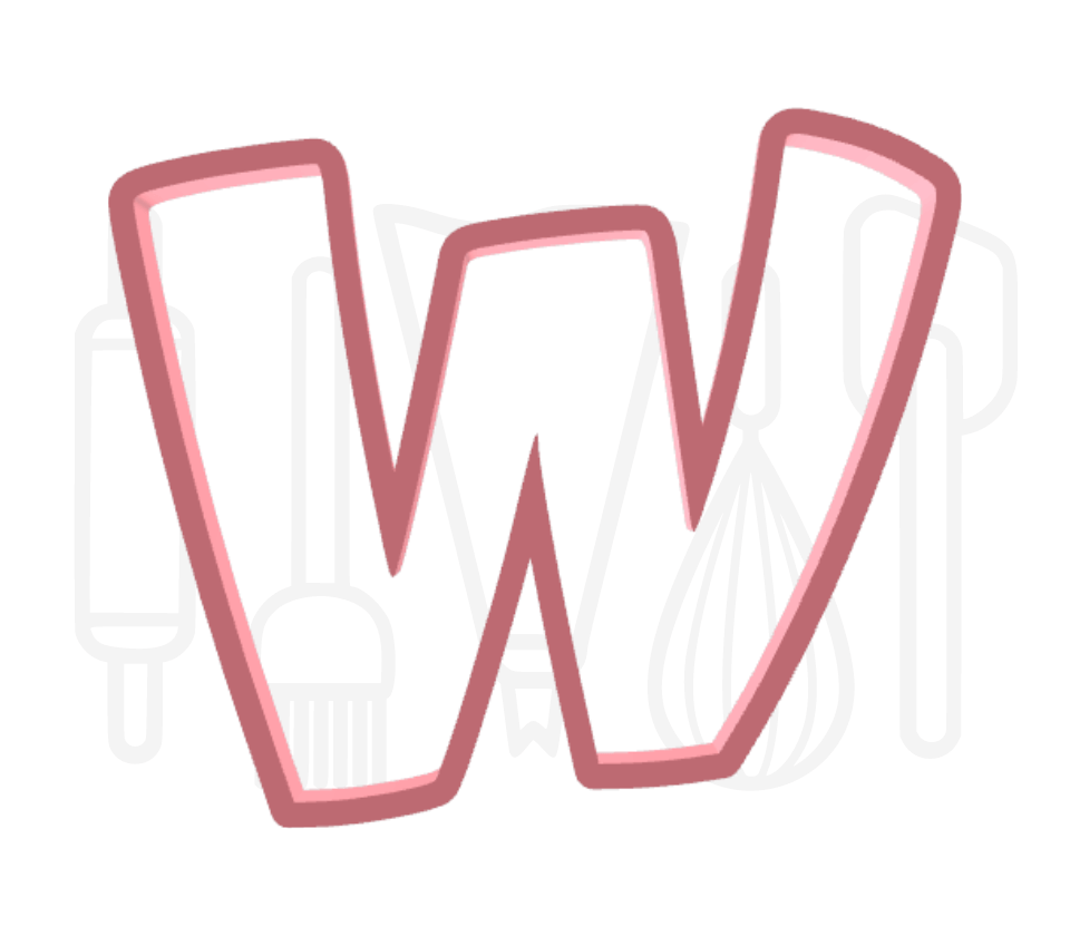 Letter W uitsteker - Speels - 3D geprint