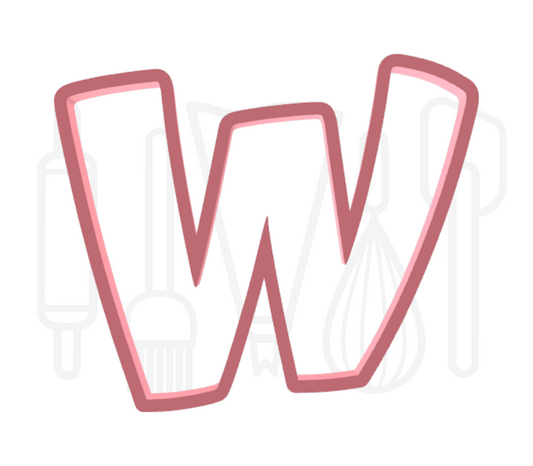 Letter W uitsteker - Speels - 3D geprint