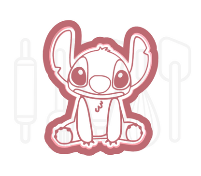 Monstertje zittend uitsteker + stempel - 3D-geprint