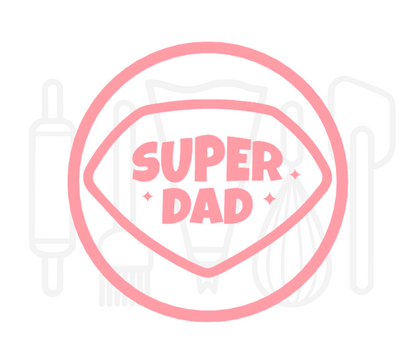 Fondant stempel Super dad - 3D Geprint