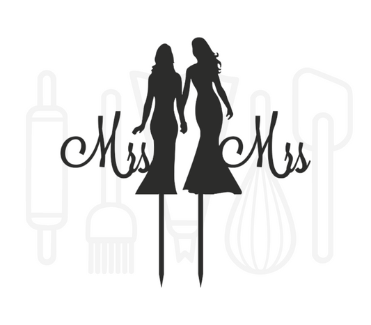 Taarttopper - Bruidspaar dames Mrs & Mrs