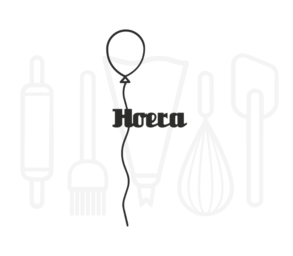 Taarttopper - Ballon met hoera