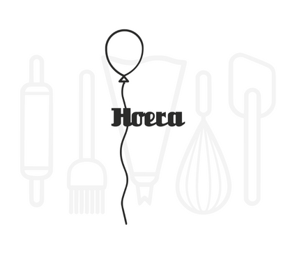 Taarttopper - Ballon met hoera