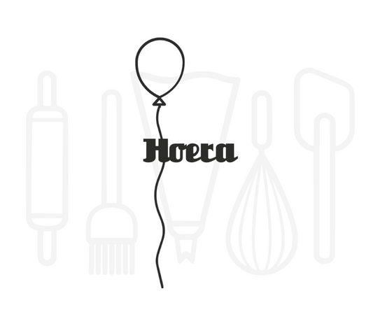 Taarttopper - Ballon met hoera