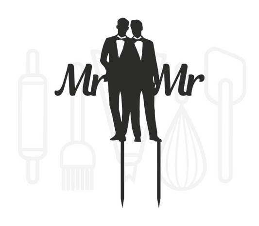 Taarttopper - Bruidspaar heren Mr & Mr