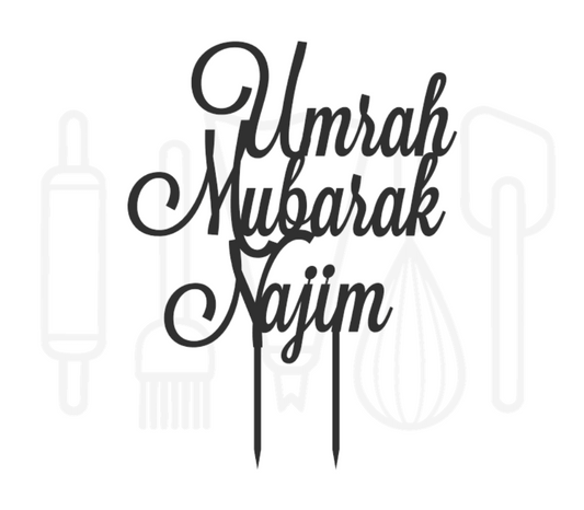Taarttopper - Umrah Mubarak + voornaam