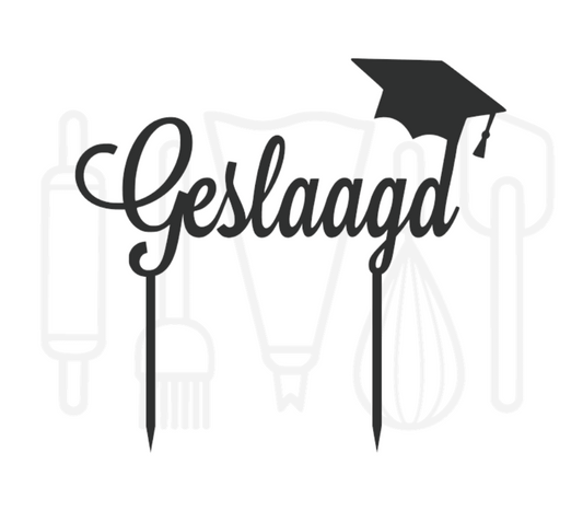 Taarttopper - Geslaagd met hoedje