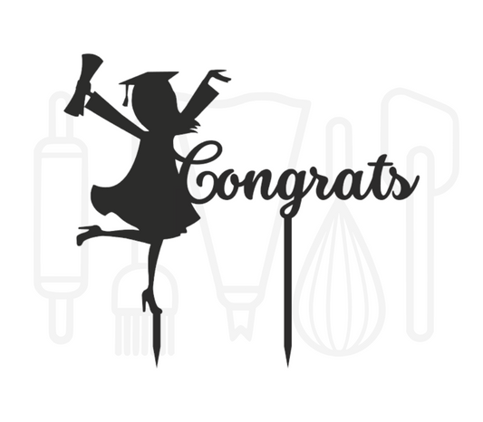 Taarttopper - Geslaagd meisje congrats