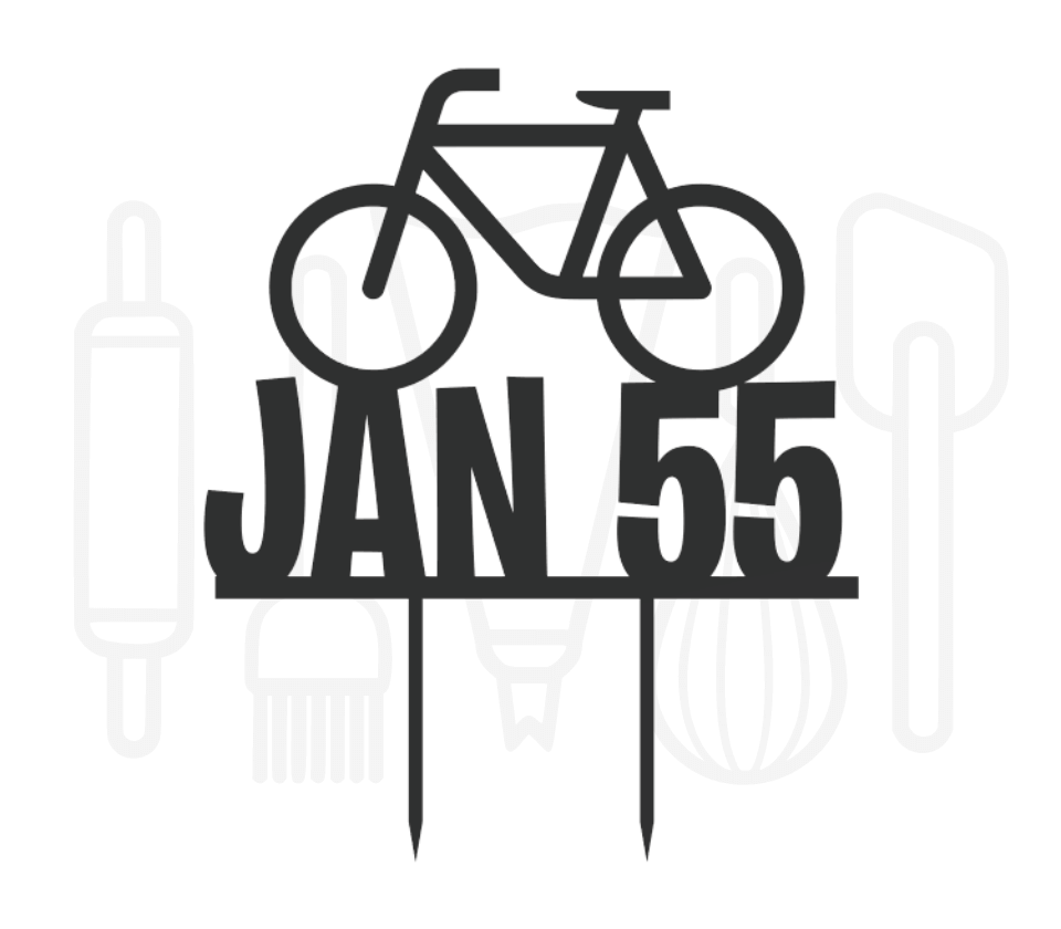 Taarttopper - Fiets + voornaam + leeftijd