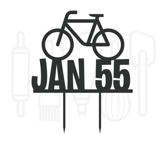 Taarttopper - Fiets + voornaam + leeftijd