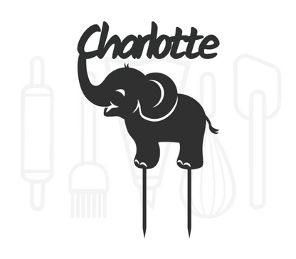 Taarttopper - Olifantje + voornaam