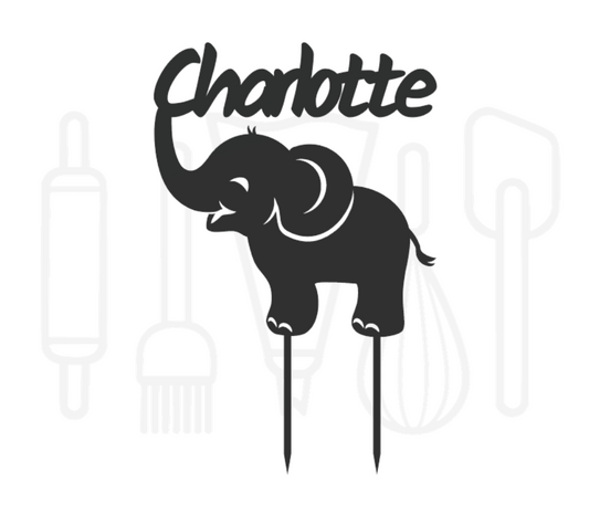 Taarttopper - Olifantje + voornaam