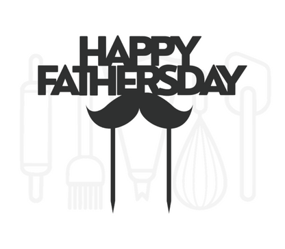 Taarttopper - Happy fathersday + snor