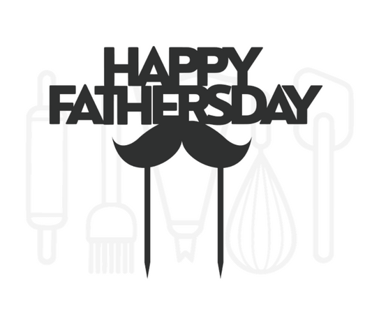 Taarttopper - Happy fathersday + snor