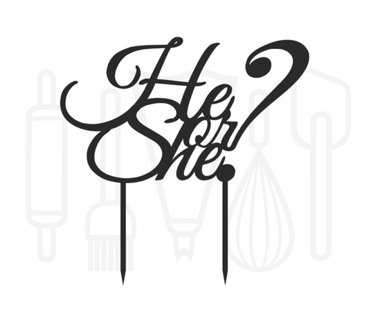 Taarttopper - Gender Reveal - He or She? Sierlijk