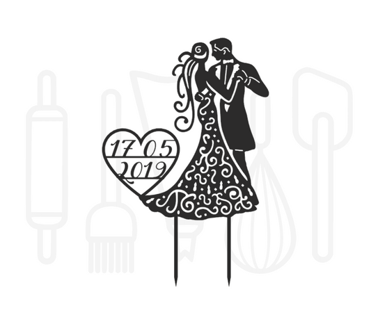 Taarttopper - Mr & Mrs Sierlijk + datum