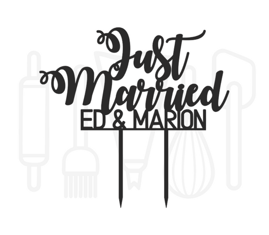 Taarttopper - Just Married + voornamen